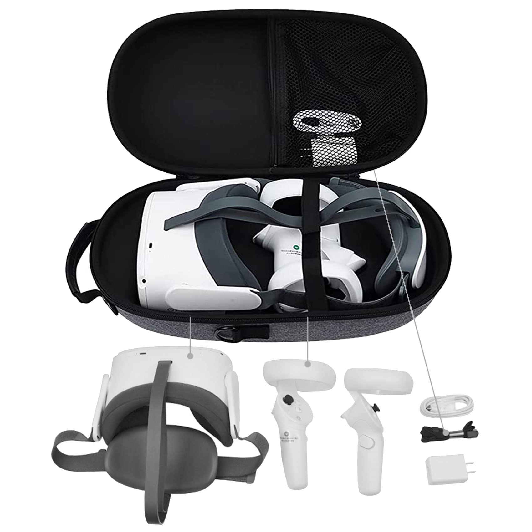 PALUMMA Tragetasche für PICO NEO 3 VR Schutzhülle mit Handschlaufe zur Aufbewahrung von VR Gaming Headset und Touch Controllern Zubehör Tragetasche