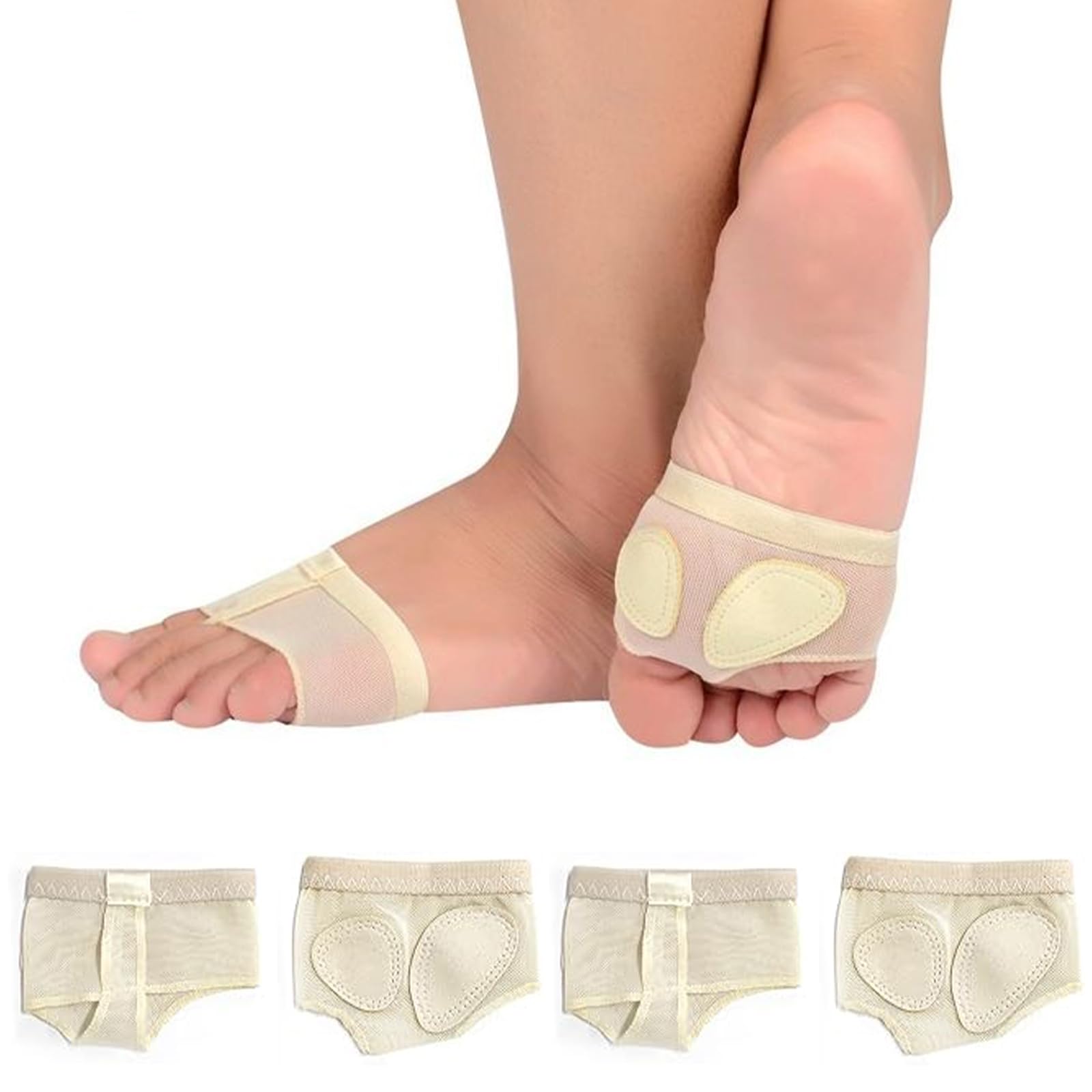 Almohadillas para Danza Transpirables Antideslizantes 2 Pares Tangas de Pie Ballet Calcetines Apoyo Dedo