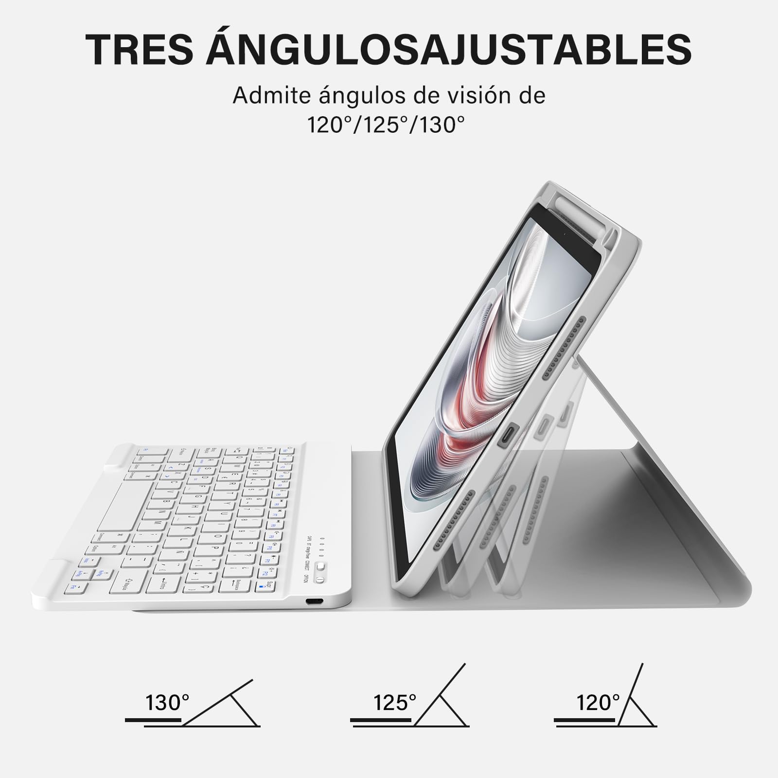 BQSS Teclado for iPad 11ª Generación A16 2025/10ª Generación 2022, QWERTY Español Ñ, Desmontable Bluetooth Magnéticamente Teclado para iPad 10/11 Gen