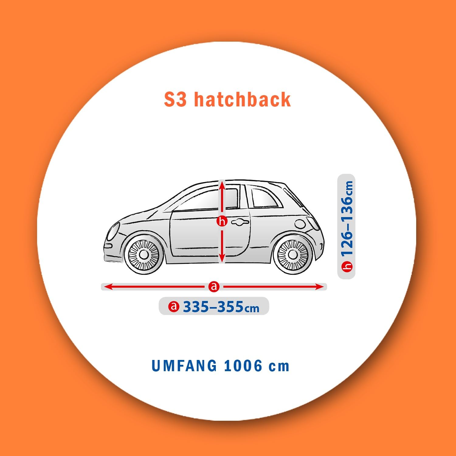Autoabdeckung kompatibel mit FIAT 500 (07-) Wasserfest & Extrastark Atmungsaktive Autoplane Abdeckplane Autogarage