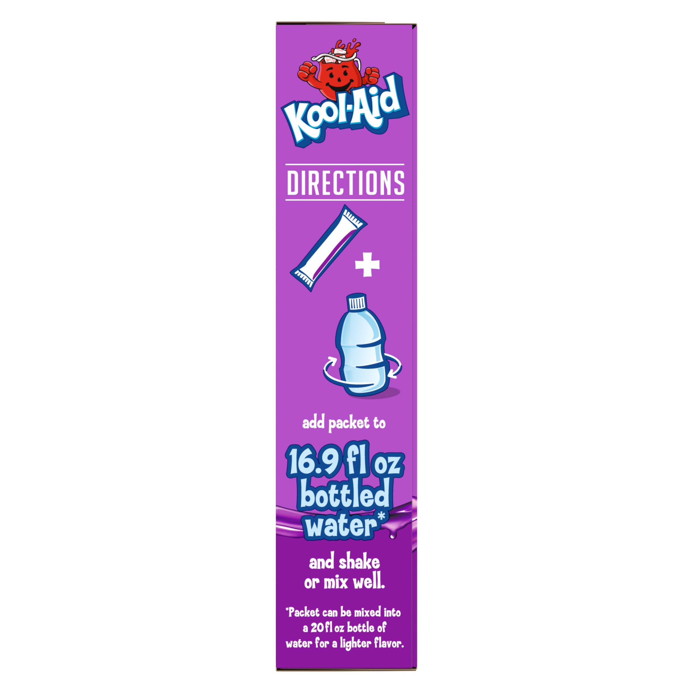 Kool-Aid Hydration Electrolyte Powder Drink Mix, 6 On-the-Go-Packets, for Easy and Flavorful Hydration, Grape Artificial Flavor, Zero Sugar, No Artificial Dyes, Low Calorie, 1.32 oz Box
