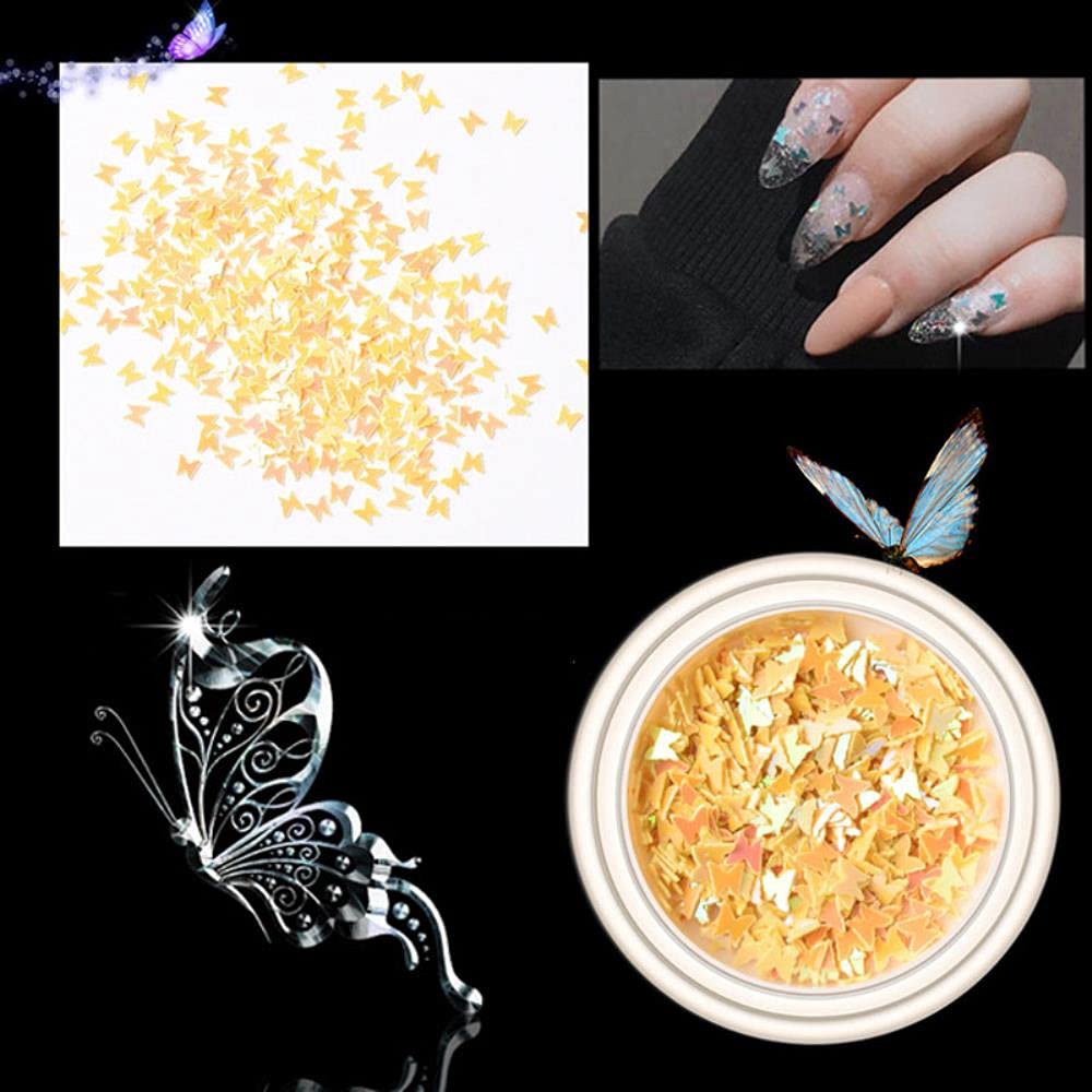 6x Nagelglitzer Mit Schmetterlings-Motiv – 3D Pailletten Für DIY, Nagelkunst, Gesicht & Body-Deko