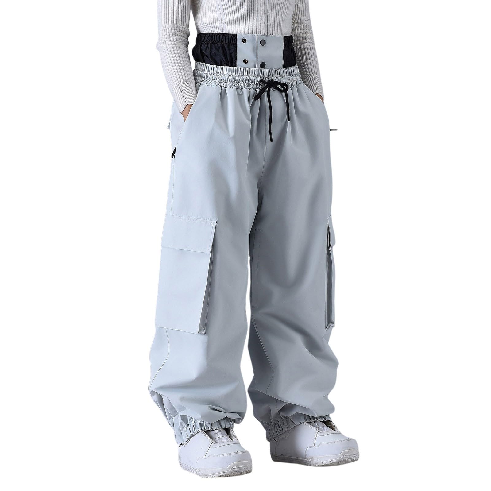Uomo Pantaloni Sci Impermeabile Escursionismo Softshell Camouflage, grigio, M | Pantaloni Termici Impermeabile Antivento Inverno Montagna Neve per Inverno con Multi Tasche