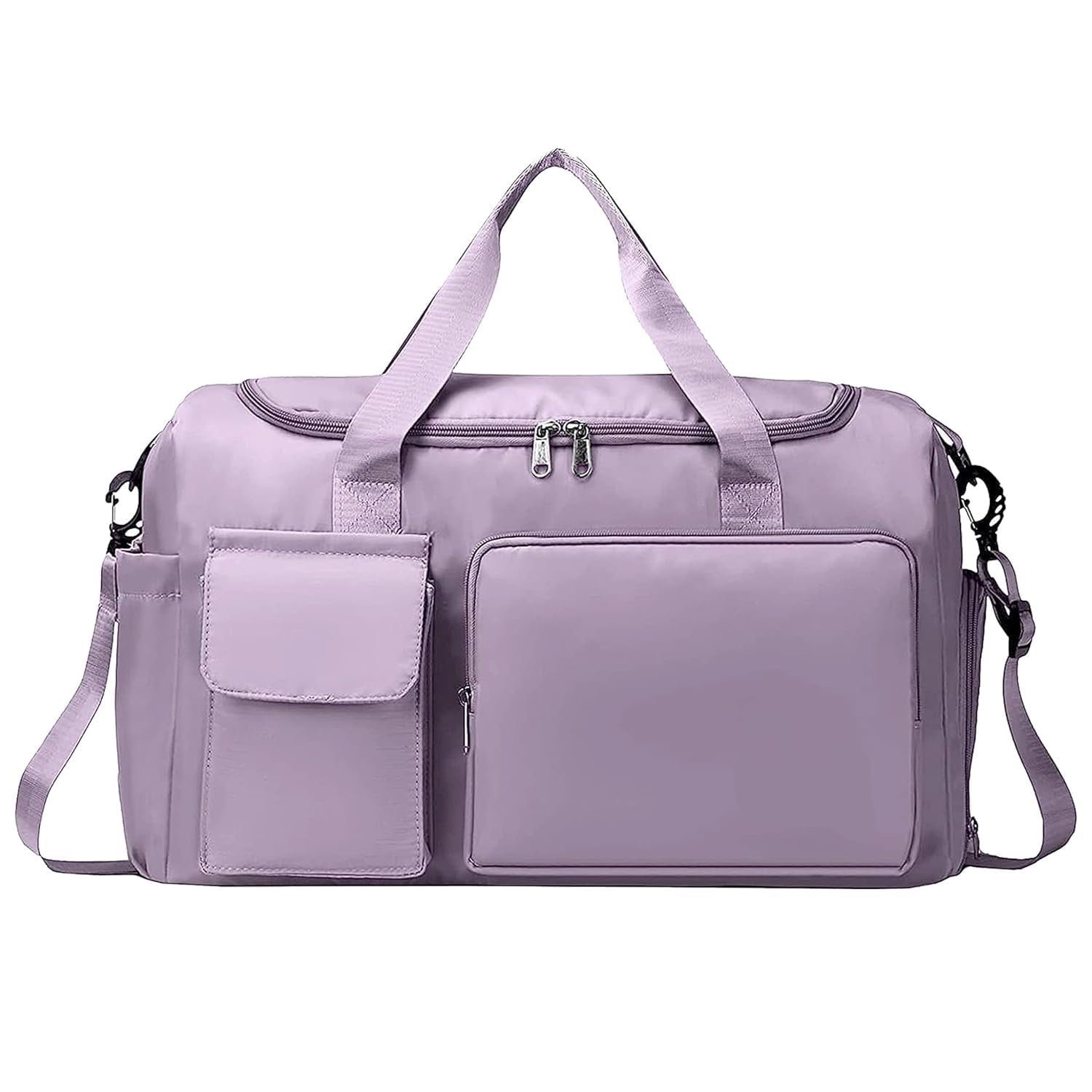ab sales Nylon Travel Duffle Bag, Grey, 44x18x29 cm, with Wet Pocket and Shoe Compartment, Weekender Overnight Gym Shoulder Bag for Men and Women-picture-33