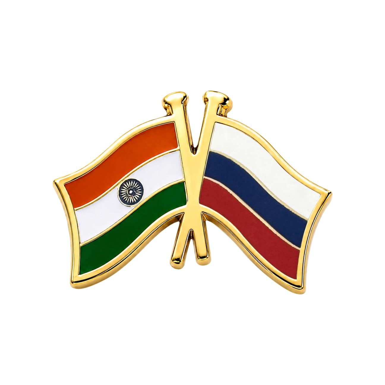 The Flag Shop India-Russia Cross Flag Brass Lapel Pin/Brooch/Badge for Clothing Accessories-picture-5