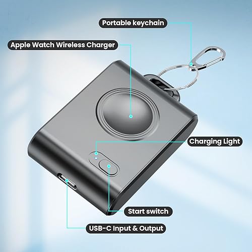 Miniatura 4 de Cargador inalámbrico portátil para Apple Watch, llavero inteligente de 2000 mAh, cargador de batería mini Power Emergency Pod Compact Magnetic
