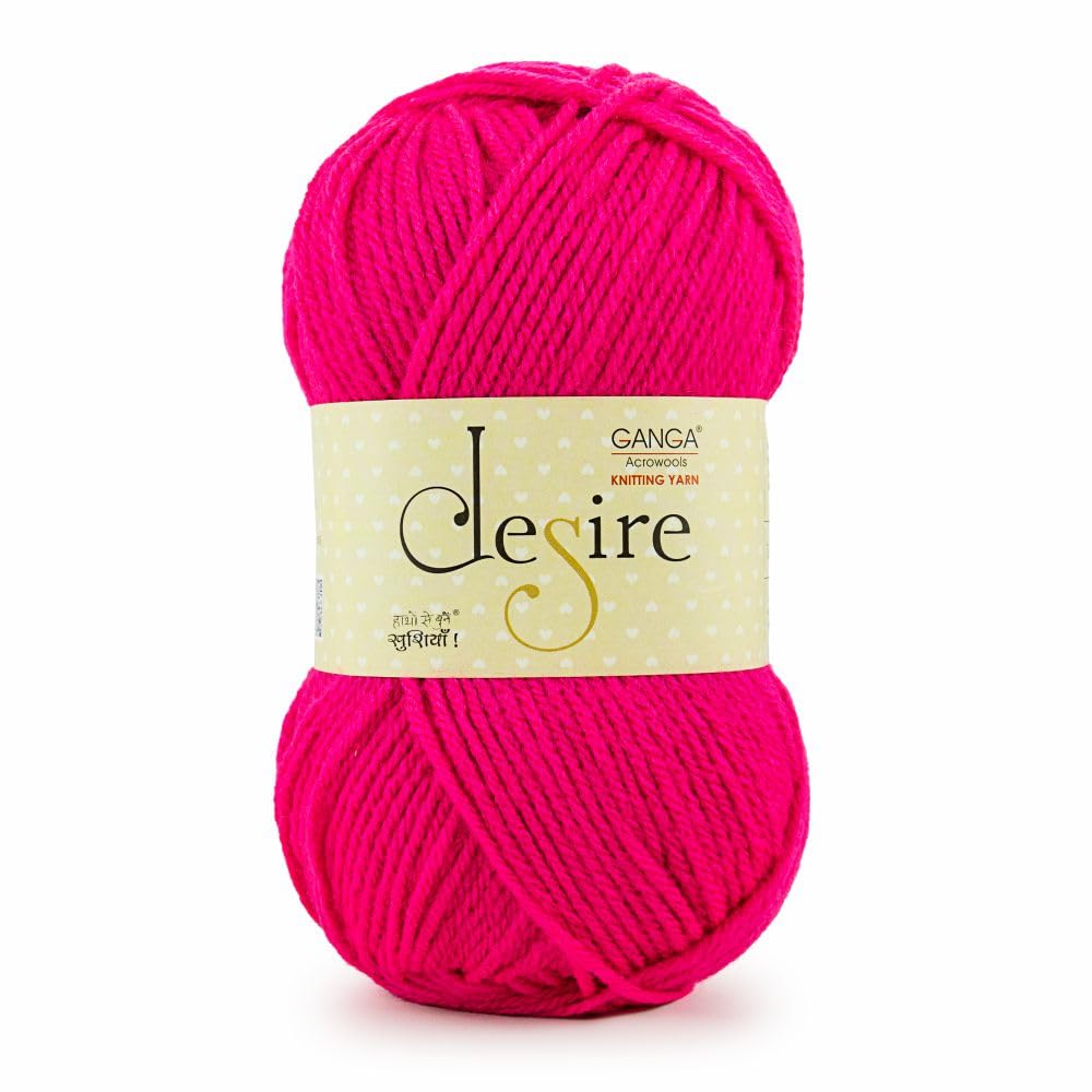 Ganga Acrowools Acrylic Desire Hand Knitting and Crochet Yarn. Pack of 1 Ball - 100Gms. Shade No - (Diss_036)