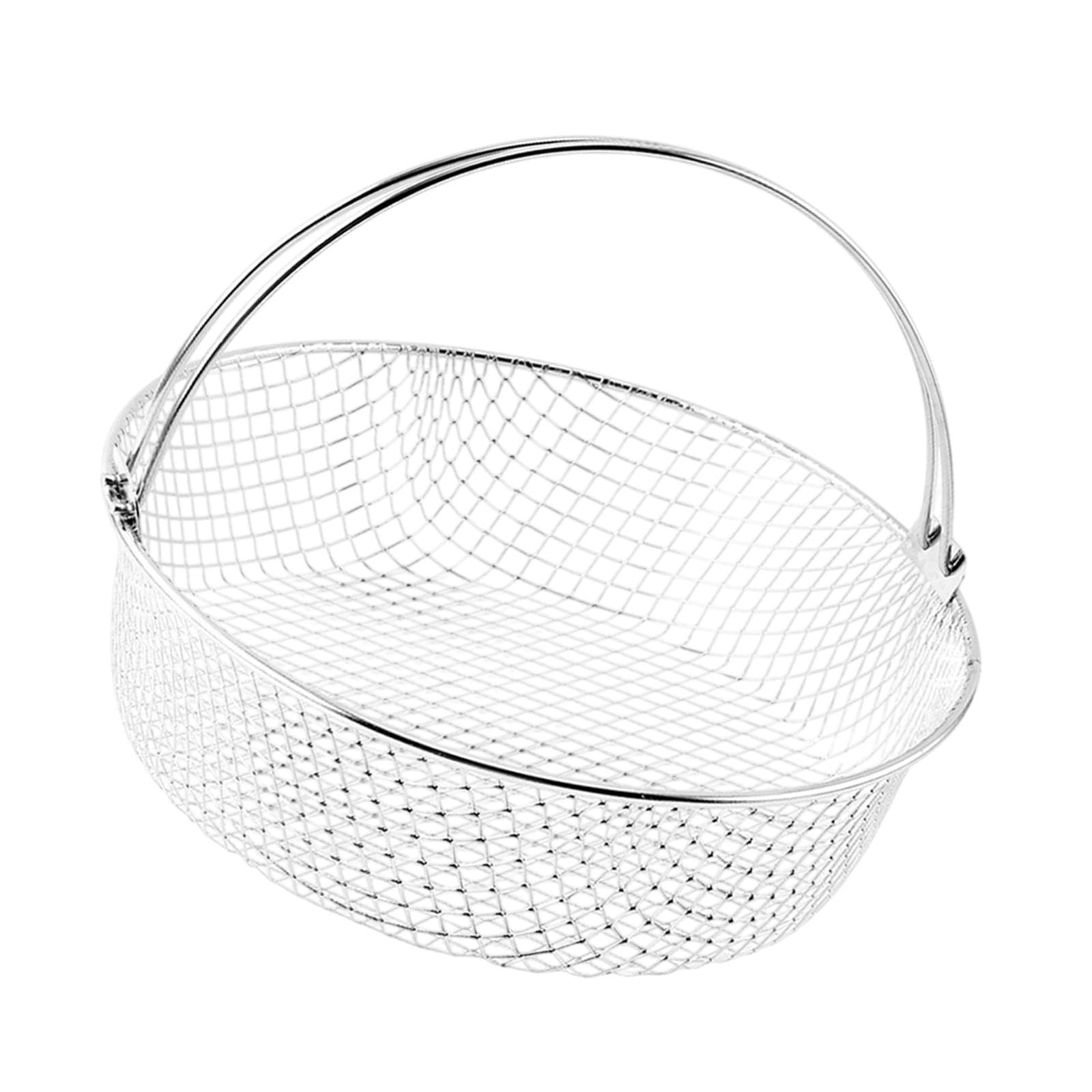 Gralara 5 Piezas Cesta para Freidora de Aire de Acero Inoxidable 304 con Mango Resistente para Verduras Accesorio de Cocina Adecuado para Freidoras Eléctricas, 4 Piezas