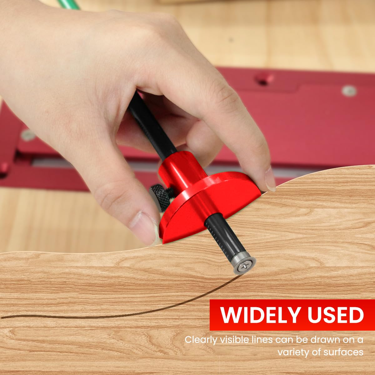 Serplex® Wheel Marking Gauge Woodworking Mortise Marking Tool Adjustable Wheel Making Gauge Laser-etched Marking Multifunctional Wheel Marking Gauge for Tenon, Groove Layouts - Image 5 thumbnail