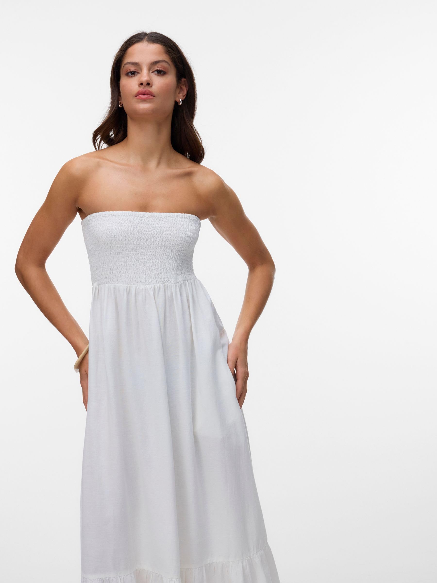 VERO Moda Damen Awalisa Bandeau Ankle Dress Noos Awalisa Bandeau Ankle Dress Noos (1er Pack)