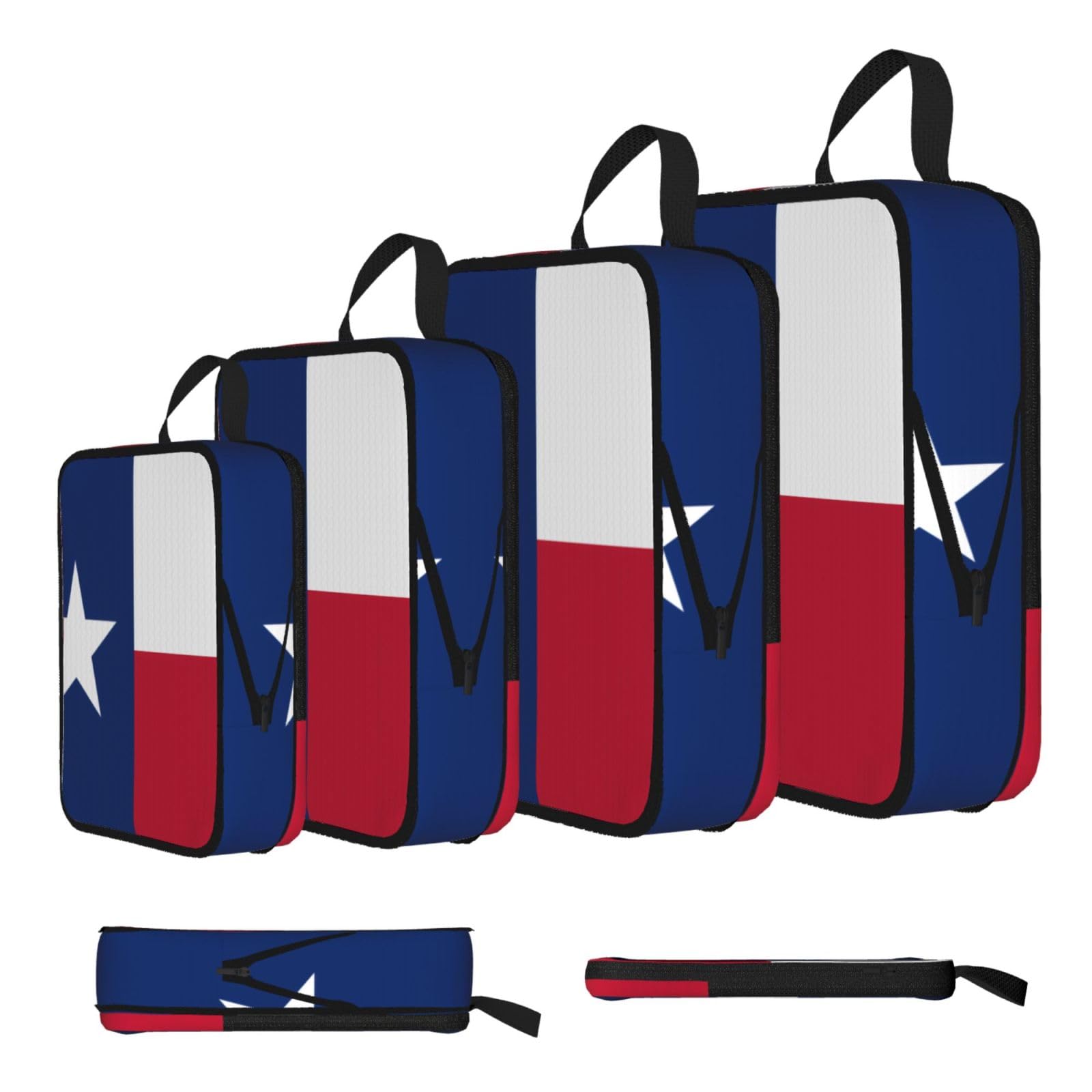 Sxzvvbn Black Flag Of Texas Compression Packing Cubes 4 Piece Set