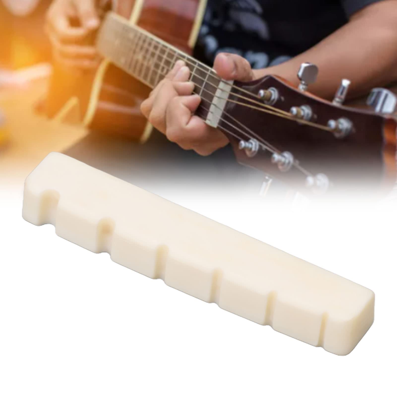 Nut Di Osso Per Chitarra Elettrica 52 Mm Bianco Migliora Suono Design Eleganza Per Sessione Di Jam Palco Studio A Casa