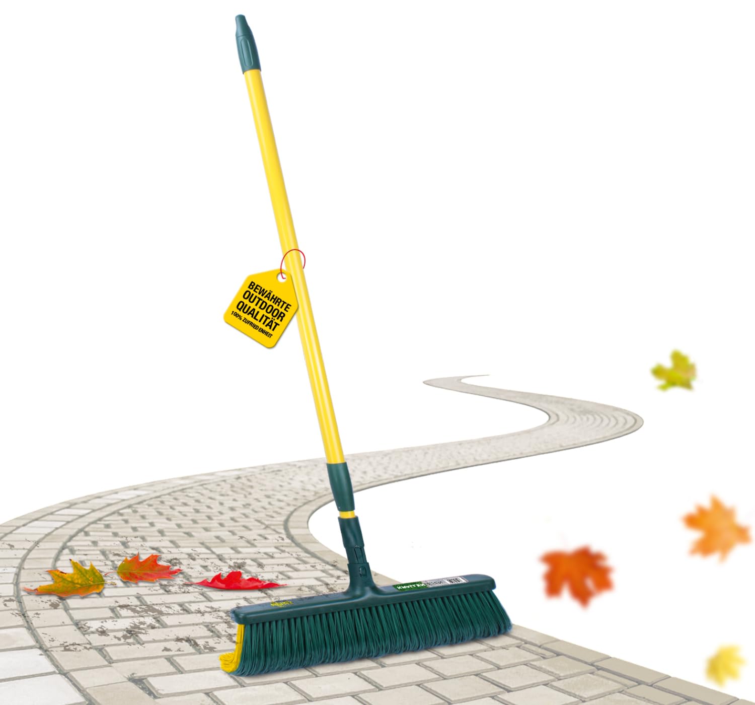 GardiREX - Escoba con Mango telescópico Extensible, Escoba con cerdas Curvas, Juego de 45 cm de Ancho, Cepillo para Limpieza de jardín, Caminos, Rocas y estructuras de Suelo, Adecuado para Caminos,