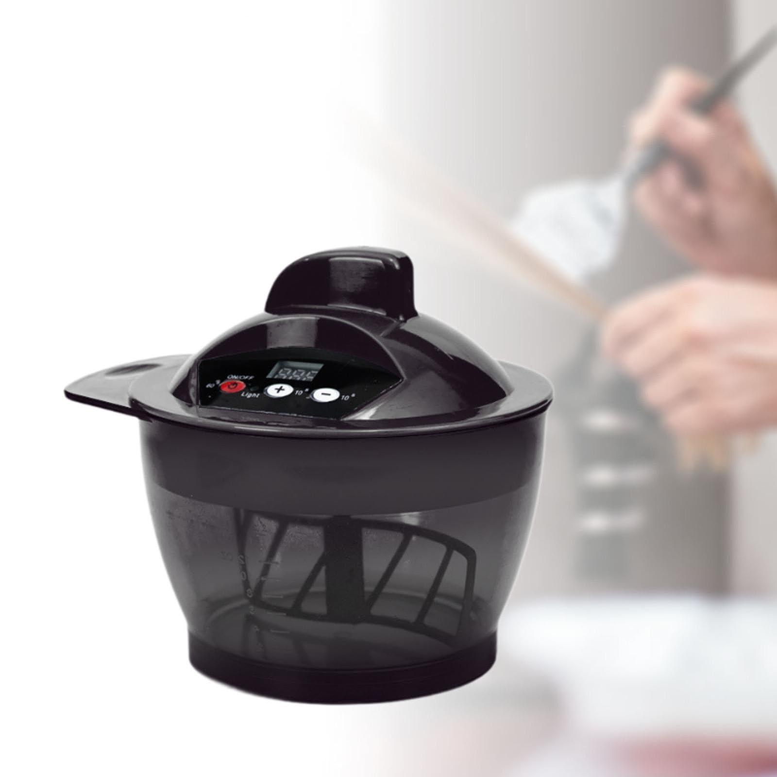 Elektrische Mischschüssel Rührschale Farbpaste Mixer Haartönung mit Automatischem Timer Und Usb für Professionelle Friseursalons Heimfrisuren, Schwarz