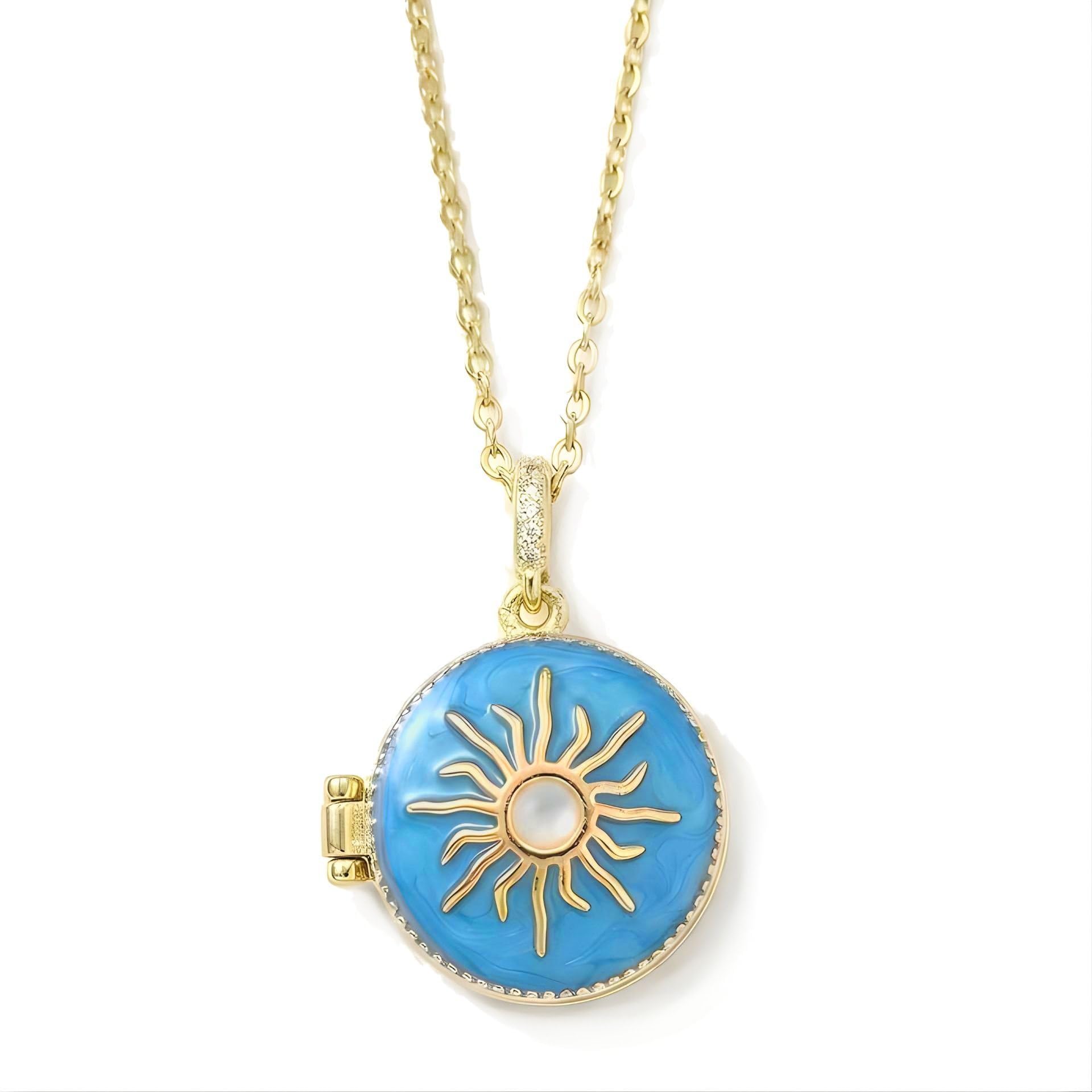 mazzini 18K Real Gold Plated 'The LOVE Chapter' Small Round Photo Pendant Necklace With Chain for Women & Girls | Cute Stylish Personalized Picture Memory Locket Chain | Trendy Minimal Jewellery | Birthday, Anniversary, Rakhi, Friendship, Special Occasions Gift for Her 1 Pc (NK1585) 1 Pc-picture-31