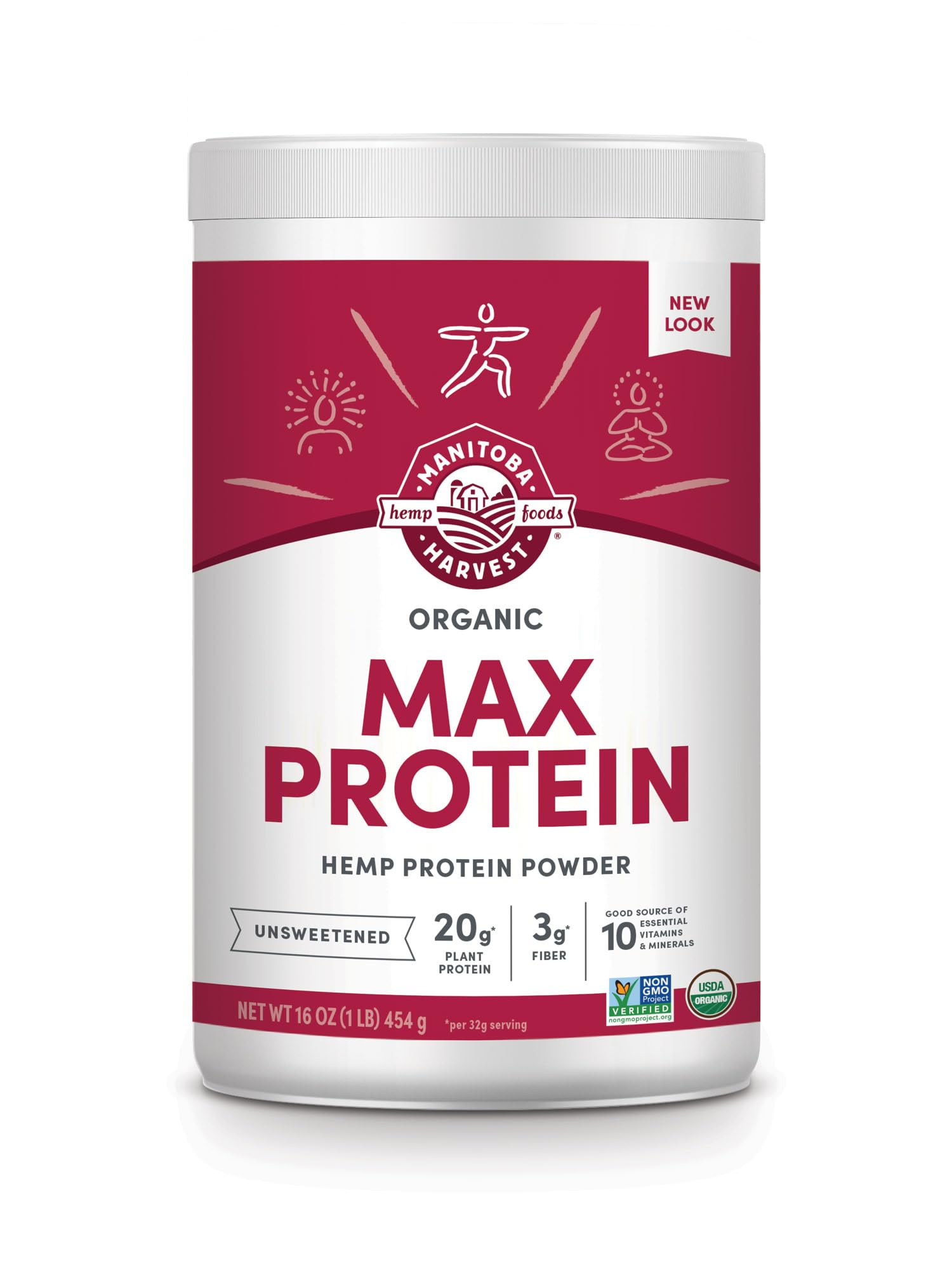 Manitoba Harvest Proteína Vegetal de Cânhamo em Pó Orgânica, 20 g por porção, 454 g