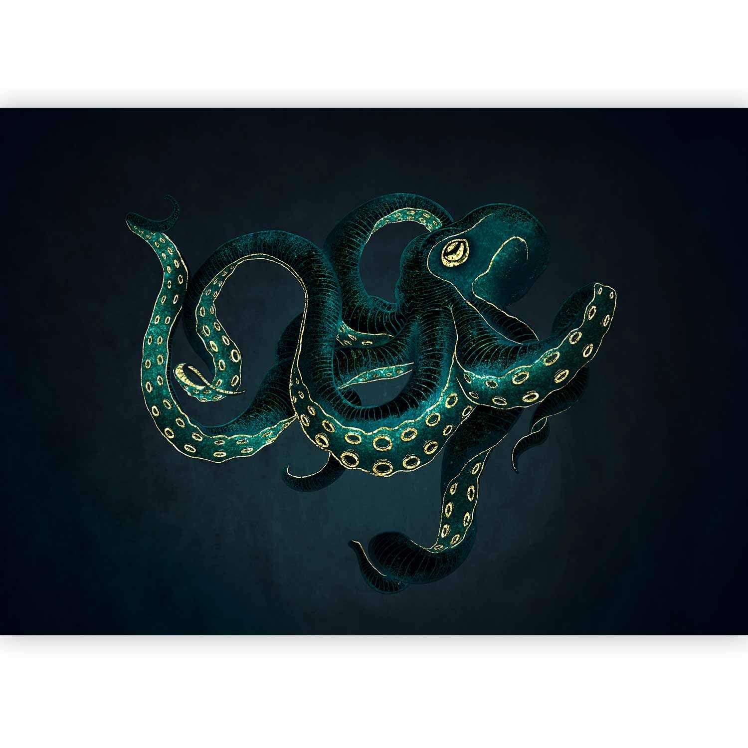murando Photo Wallpaper Ocean 350x256 cm / 138" x 97" Non-Woven Premium Art Print Fleece Wall Mural Decoration Poster Picture Design Modern Underwater World Abstract Octopus g-C-10024-a-a