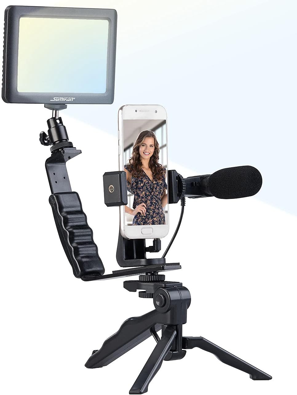 Kit de vlogging Somikon (lampe, micro, trepied)