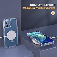 Vista 5 de Miracase - Funda magnética para iPhone 12/12 Pro de 6.1 pulgadas (compatible con MagSafe), transparente, para todo el cuerpo, protector de pantalla