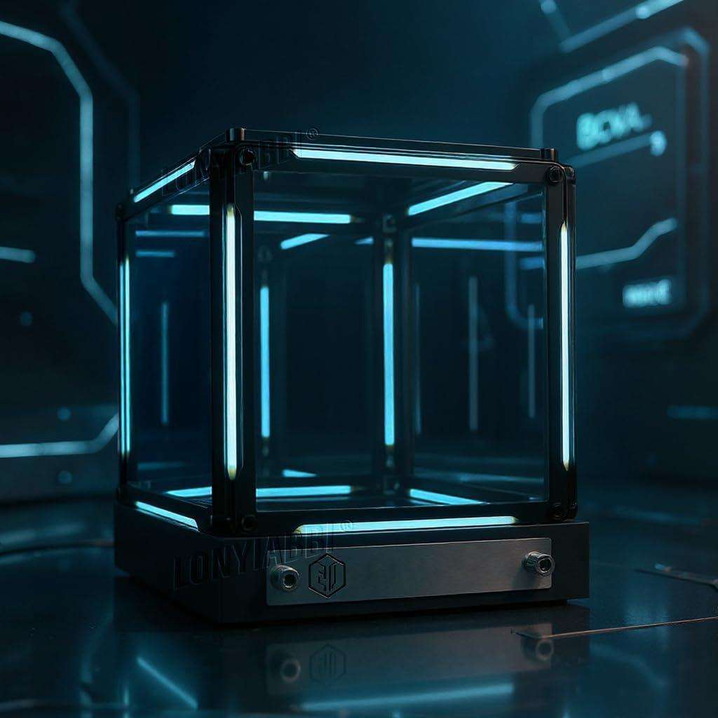 Lámpara de noche con espejo Infinity - Lámpara de noche LED con forma de cubo acrílico 4D, efecto abiso, luz de ambiente regulable, recargable USB-C para gamer, luz ambiental futurista para (Blanco)