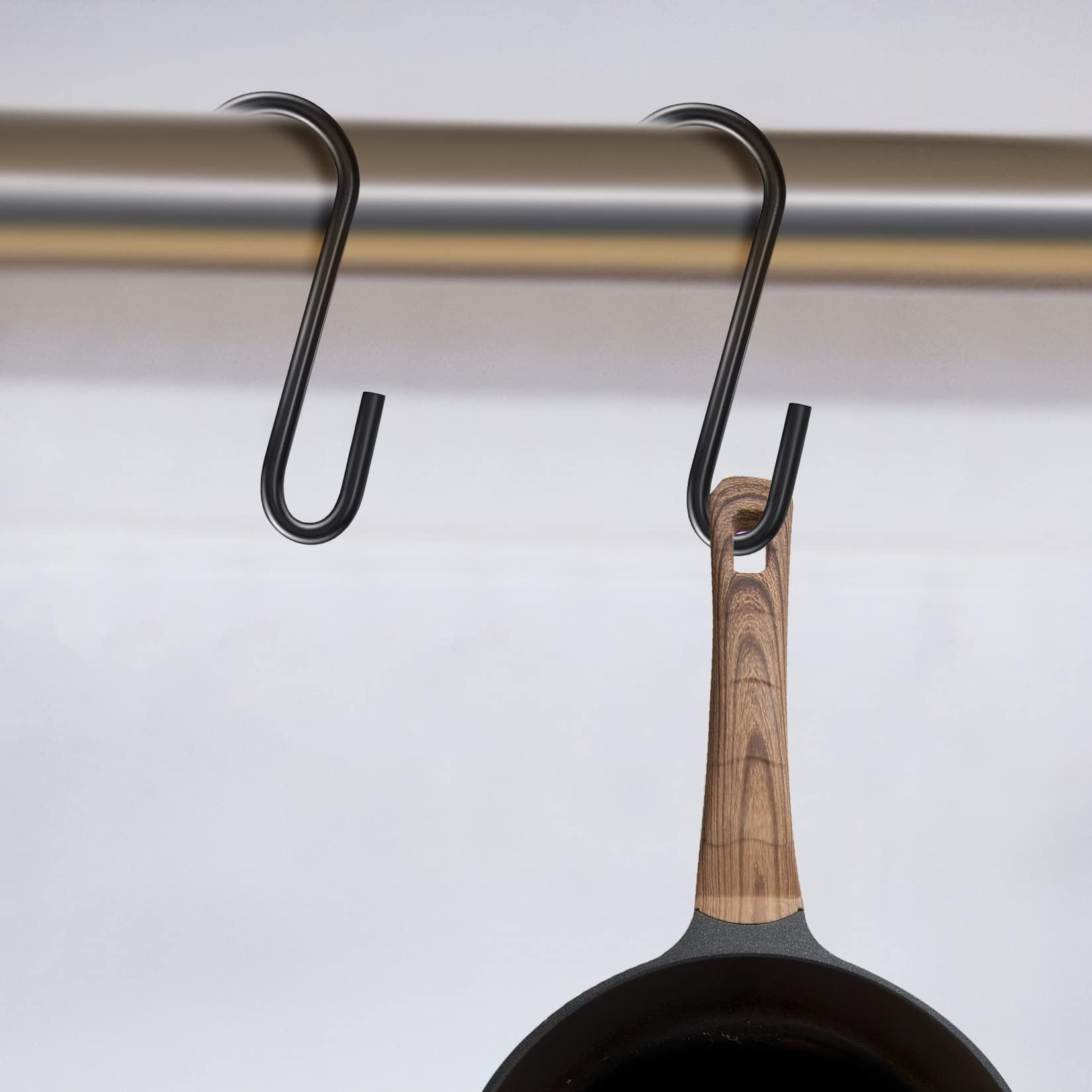GOTRUST Ganci Forma S Pesanti, 22PCS Gancio Neri a S da Appendere in Acciaio, Piccoli Ganci da Cucina a Forma di S per Bagno, Giardino, Ufficio per Utensili, Vestiti, Piante, Cesti
