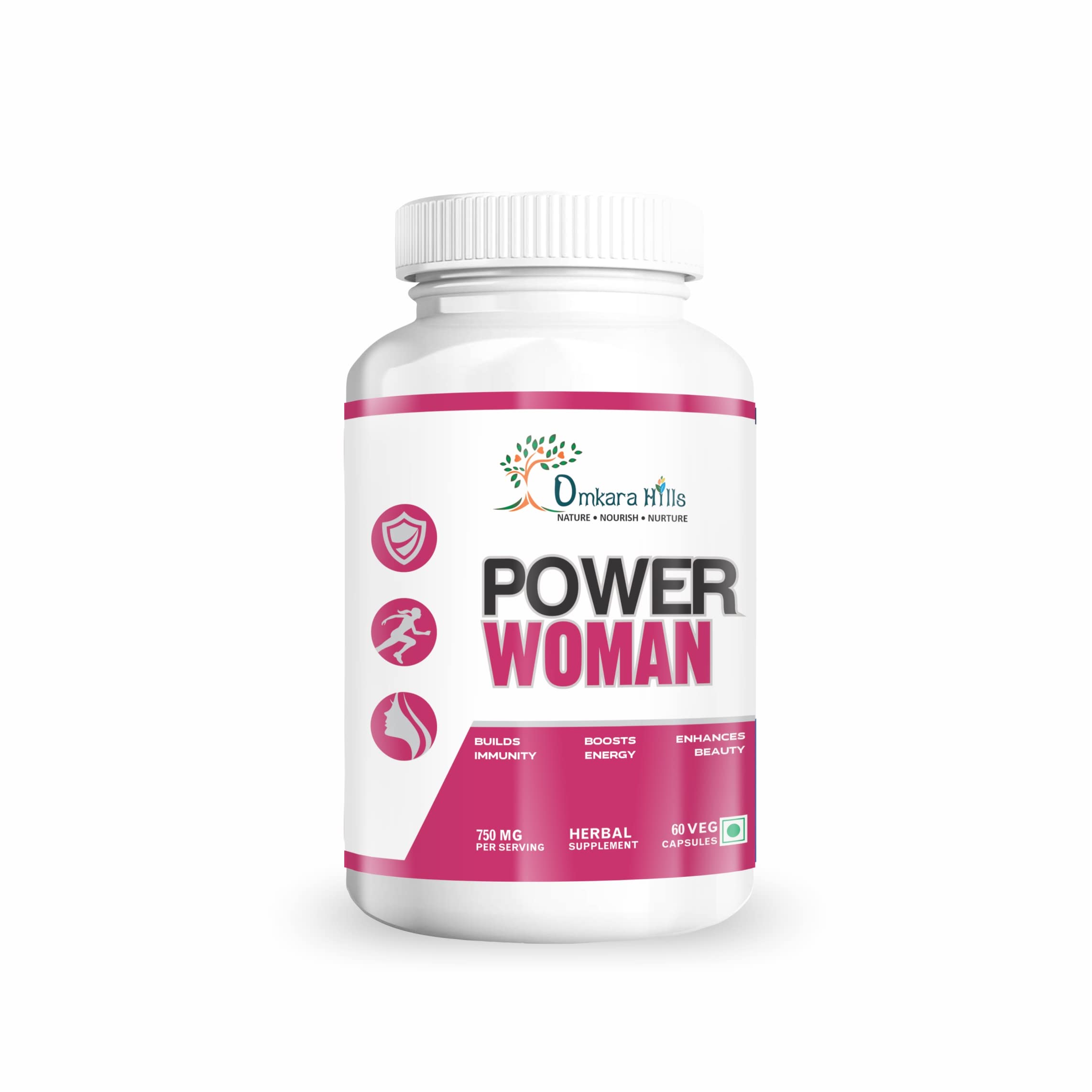 Power Woman Capsules | All-Natural Multivitamin and Stamina Booster for Women | Ashoka, Lodhra, Yellow Shatavari + 9 More Potent Herbs | 750mg - 60 Veg. (Caps.) (pack of 1)-picture-26