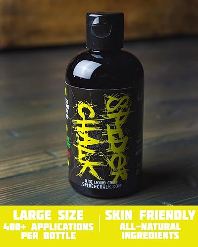 Miniatura 3 de SPIDER CHALK Tiza líquida para levantamiento de pesas Extreme Grip de 8 onzas, fabricada en los Estados Unidos, grado de laboratorio para