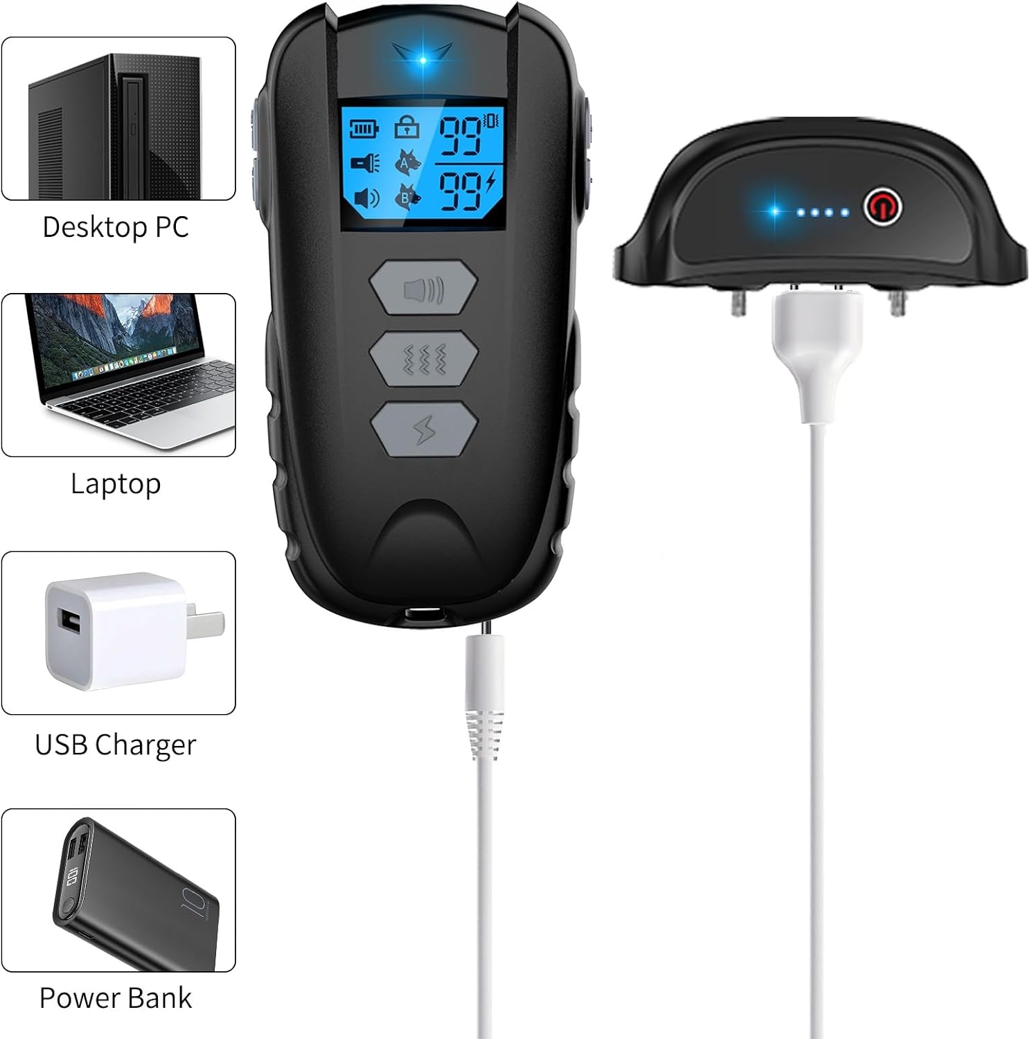 WUJ 2-Pack 2-in-1 USB Charging Cable for Dog Training Collar P201 image 3