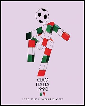 Posterizer 1 pcs - Italy 1990 Footbball/Soccer world cup inspired poster - Sports & Hobby Art - Vintage Art - Gifts for sports fans - Decor for Home & Office-08x10 unframed wall art