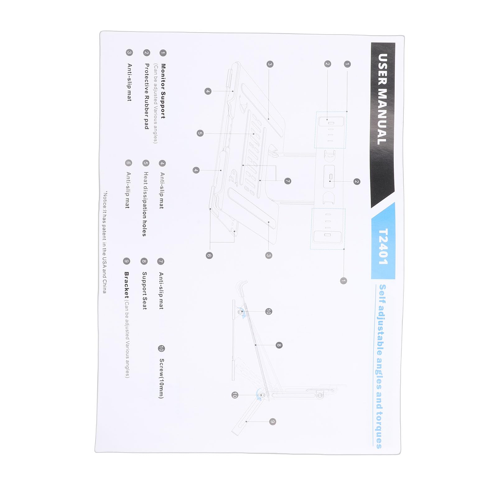 Socobeta Supporto per Schermo Portatile Ergonomico Regolabile per EM116 EM1411 EM1332 EM1412 Portatile in Metallo