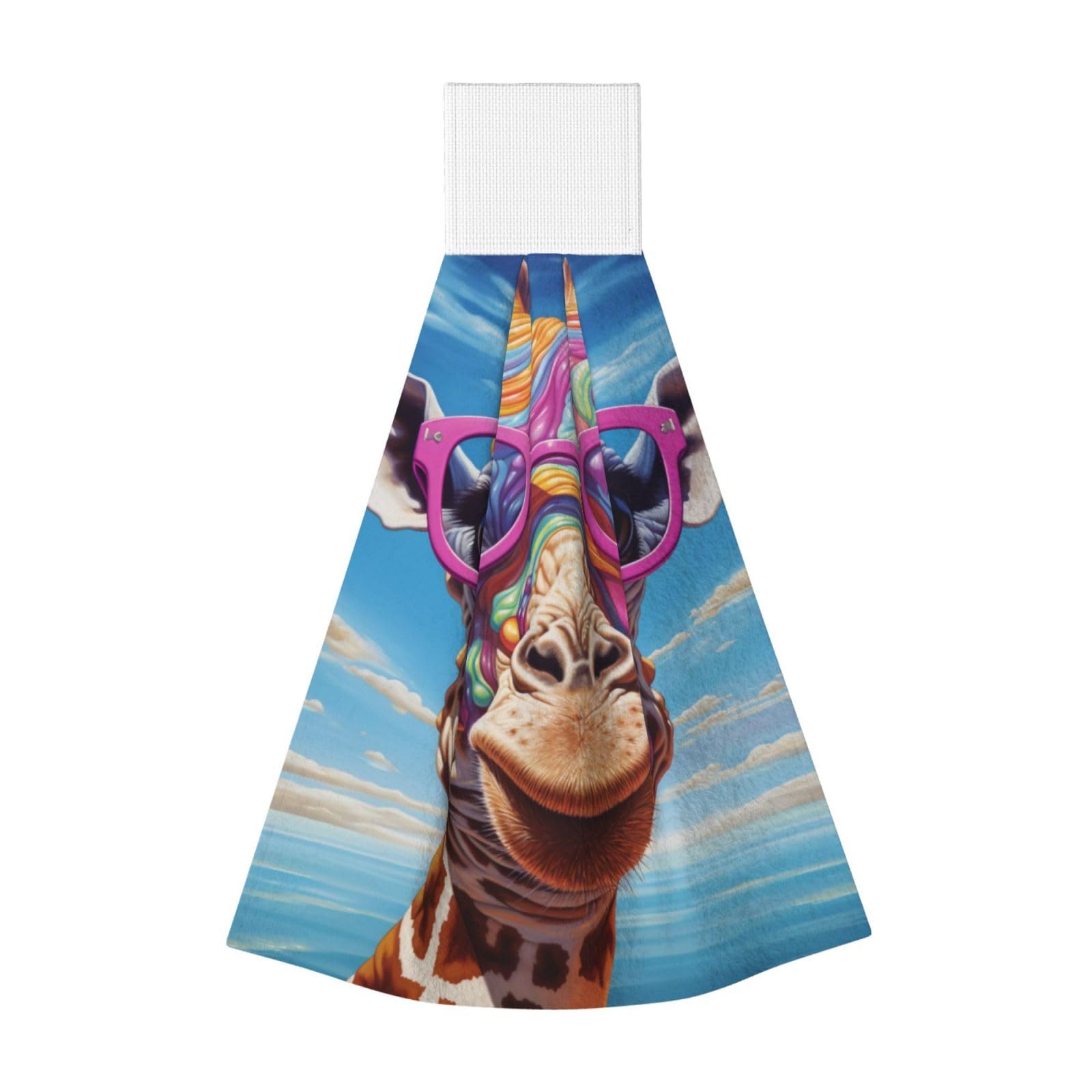 Mischievous Giraffe Highly Absorbent Dish Towels Soft Coral Fleece Wipe