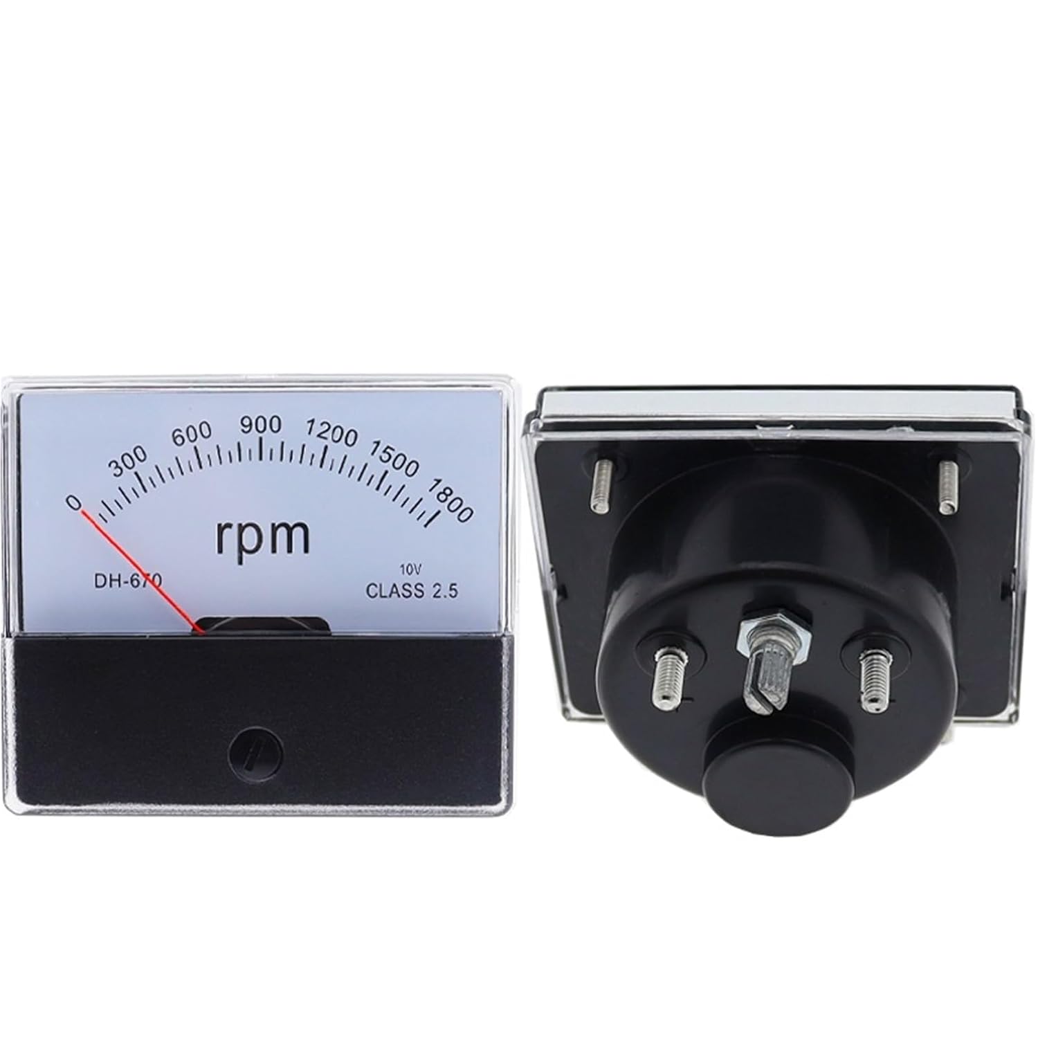 DH670 RPM Meter Speed Counter DC Tachometer for Frequency Converter 1800 Dc10v DH-670 Panel 1Pcs