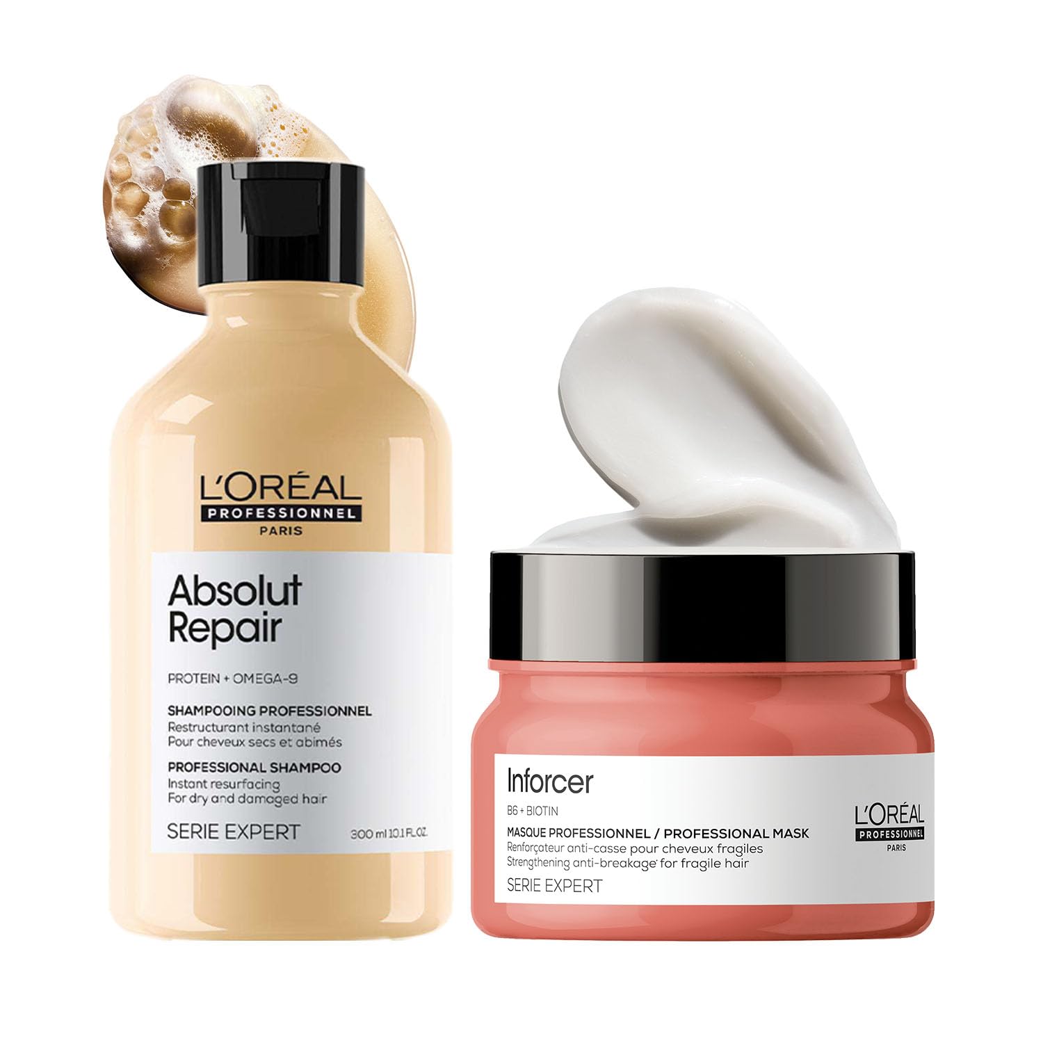 L'Oréal Professionnel L’Oréal Professionnel Inforcer Strengthening Hair Mask, Serie Expert, 250gm Absolut Repair Shampoo For Dry And Damaged Hair, Serie Expert, 300Ml-picture-19