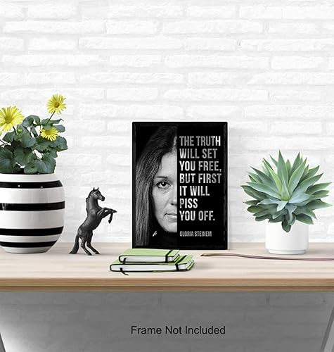 Miniatura 4 de Gloria Steinem, Room Decor for Women - Home, Bedroom Wall Art Decoration - Feminist Gift for Her, Girlfriend, Wife, Gay, Lesbian, Woman - 8x10
