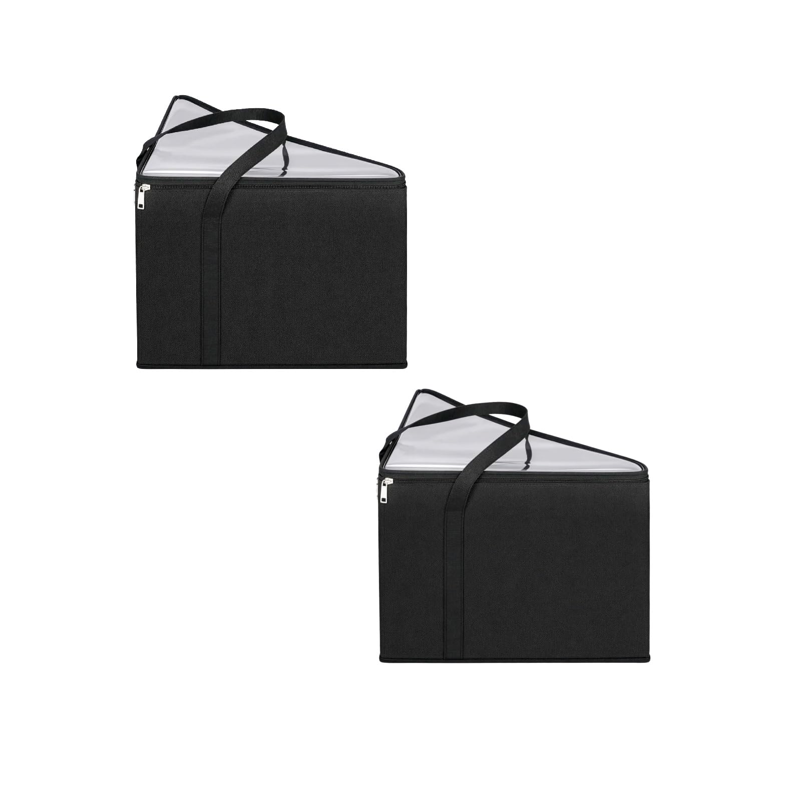 Evergoods 2 Pcs Coat Hanger Storage Box 24X27x51cm Triangle Hanger Storage Bag With Handles Foldable Organizer For Closet Compact Hangers Bag To Store 20+ Hangers, Space-Saving (2 Pcs)