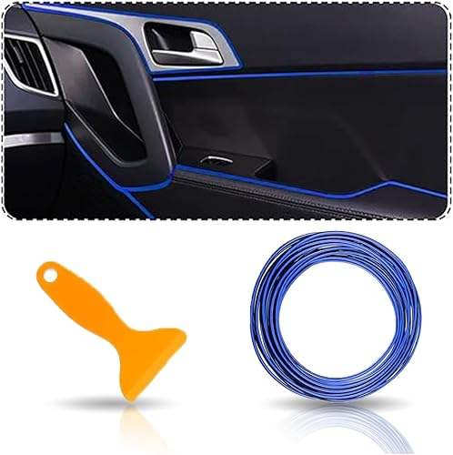 Miniatura 1 de Tiras decorativas universales de 32.8 pies para decorar el salpicadero de la puerta, moldura interior del automóvil, tira flexible con herramienta