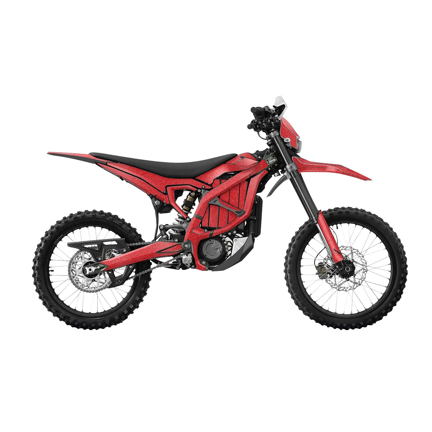 Glossy Glitter Surron Ultra Bee Graphics Kit Wrap - Solid Red - Sur-Ron Skin - Premium 3M Vinyl Protective Wrap Decal Cover - Easy to Apply | Crafted in The USA by MightySkins