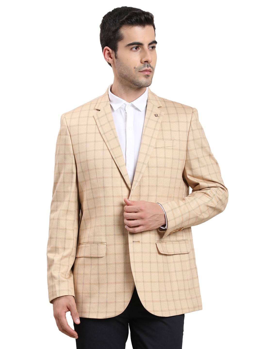 turtle Men Knitted Tailored Fit Checkered Beige Casual Blazer||Blazer for Men||Casual Blazer-picture-18