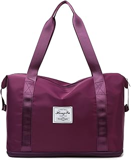 شنطة دفل رياضية واسعة بيد كبيرة توت وحزام كتف للسفر وصالة الالعاب الرياضية والمستشفى وعطلات نهاية الاسبوع من جيه جيه دريمز, بورغندي، مادة صناعية