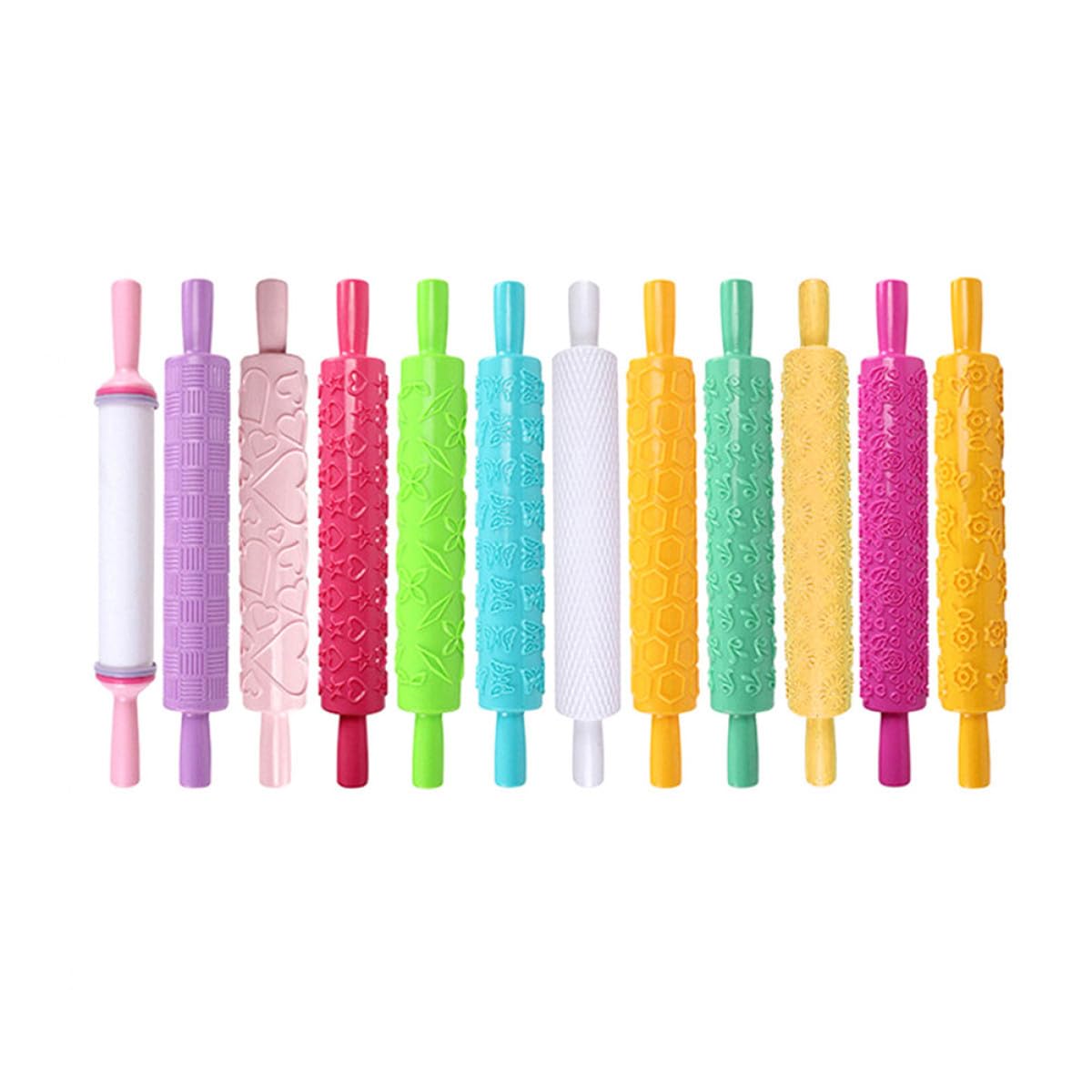 Artibetter Moule à Rouleaux en Plastique 8pcs pour Décoration de Biscuits, Facile à Nettoyer Tenir, Cuisine DIY et Pâte à Modeler Plusieurs Styles
