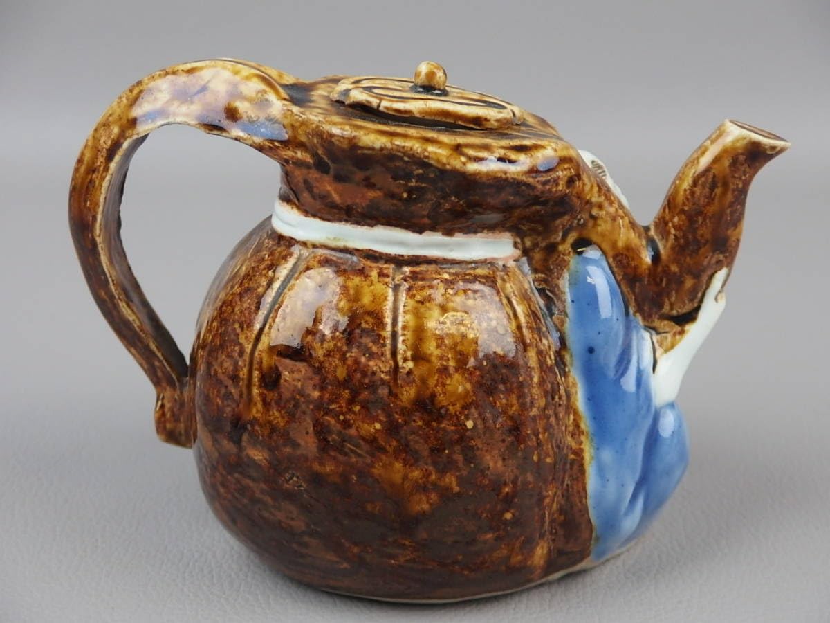 Amazon.co.jp: 骨董茶道具 古い 平戸焼 三川内焼布袋巾着水注 銚子