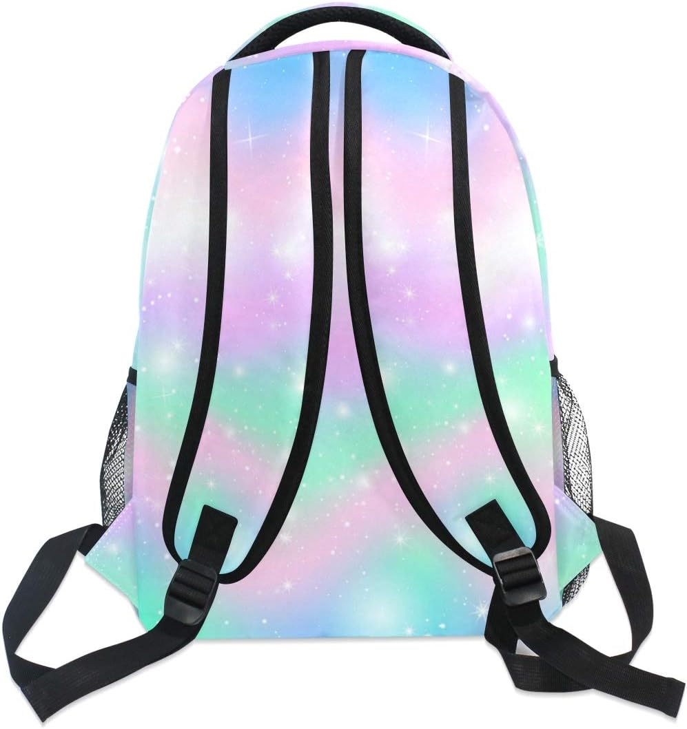 FORMRS Pink Rainbow School Backpacks Pastel Theme Student Backpack Big For Girls Kids Elementary School Shoulder Bag Bookbag
