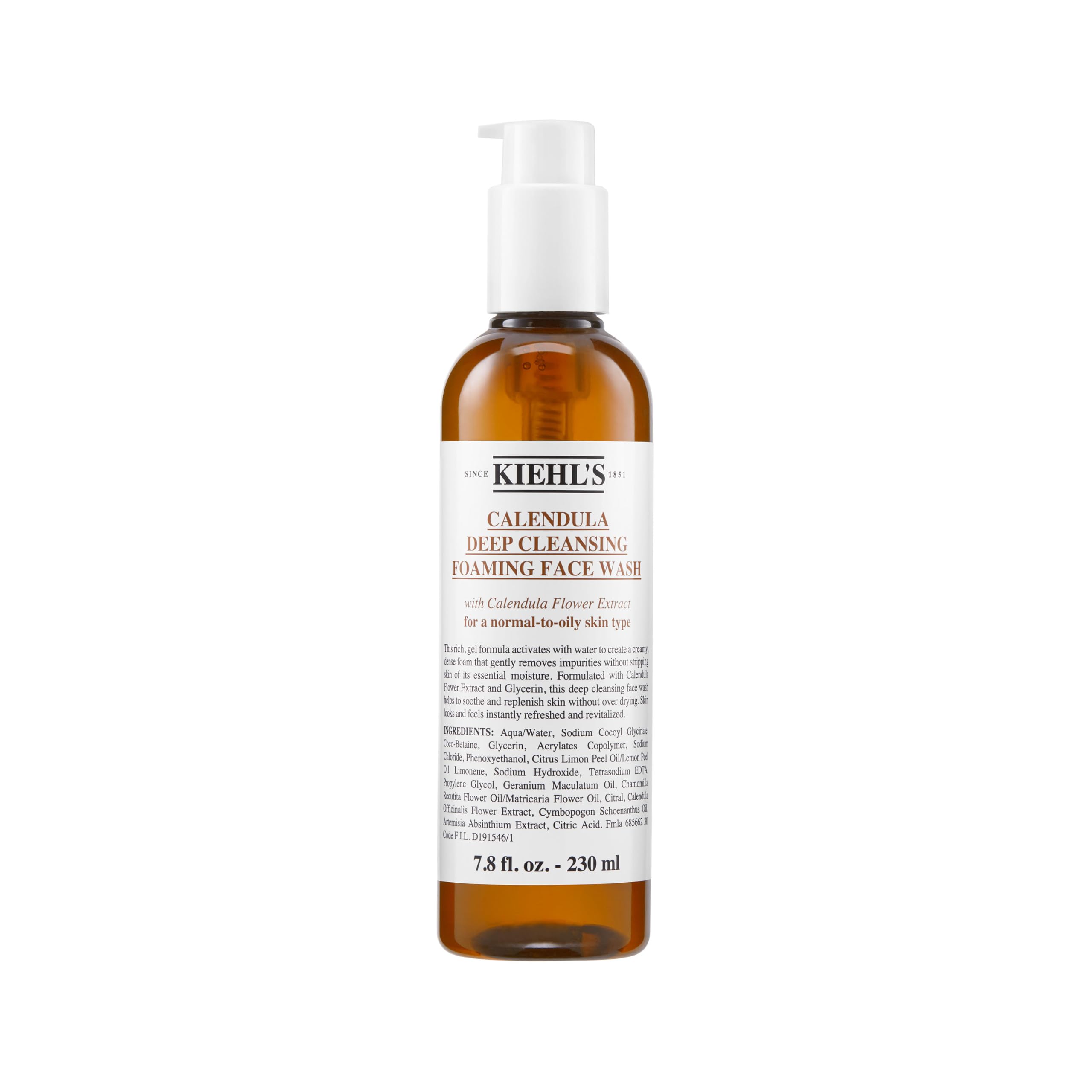 Kiehl´s Calendula Deep Cleansing Foaming Face Wash Gel Limpiador facial 230 ml en oferta en Amazon