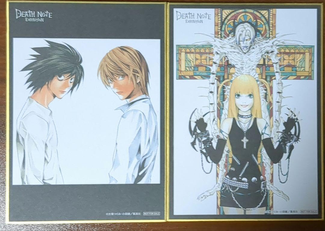 Amazon.co.jp: Death note 入場特典 ミニ色紙 夜神月 L ミサ 2枚
