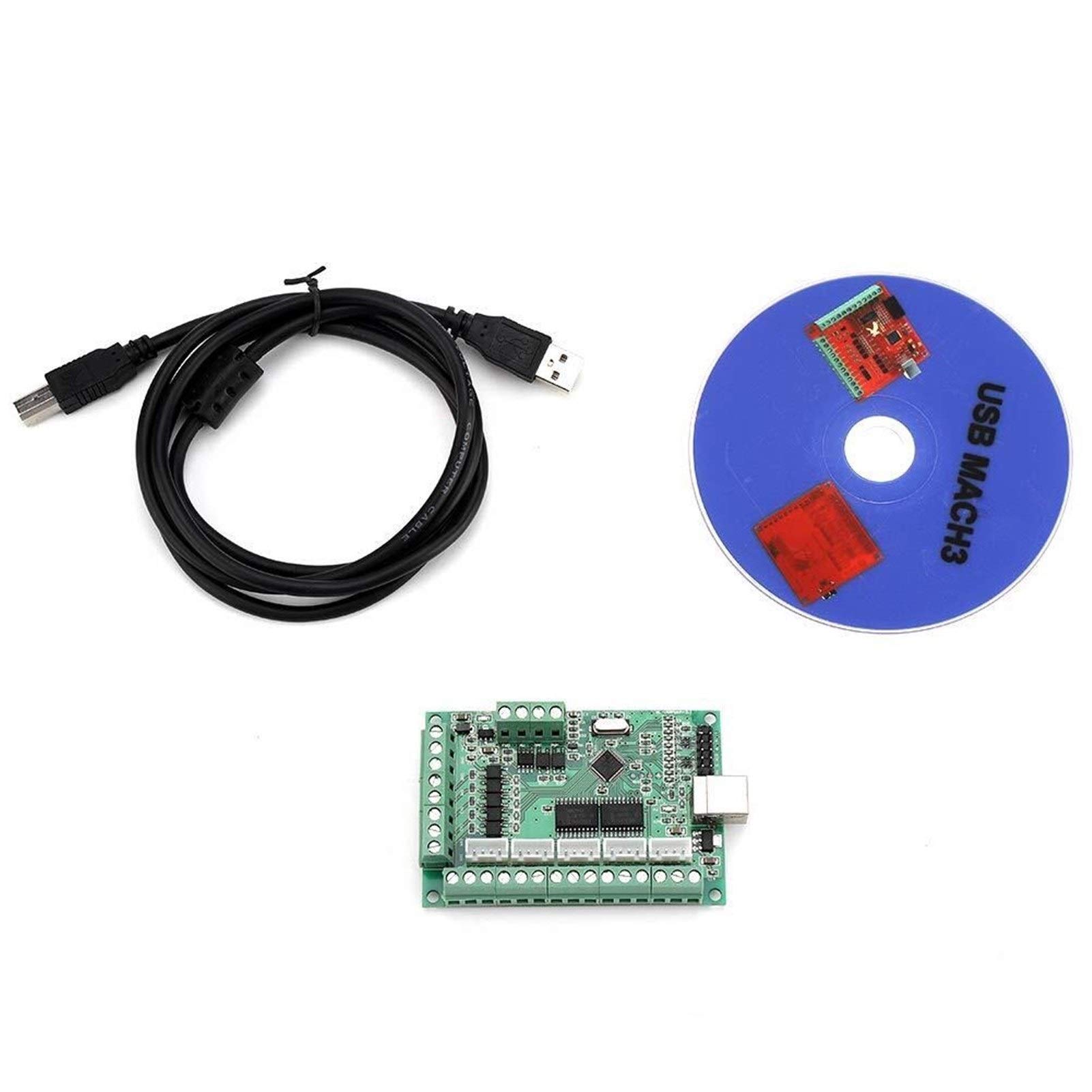 N / AUSB Interface Board, 5V Anti-reverse USB Interface Board CNC Motion Control Card with Stepper Motor Driver for Laptops Tablets Engraving Machine MACH3 Software