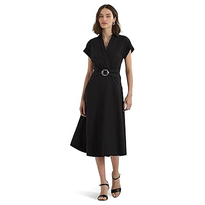 Lauren Ralph Lauren Stretch Cotton Blend Surplice Dress Women