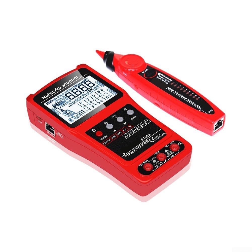ET624 ET626 ET628 Tester Cavo Digitale Line Finder Con Rilevamento NCV, Rete ABS Wire-Tracker Per Ufficio Industriale (ET628)