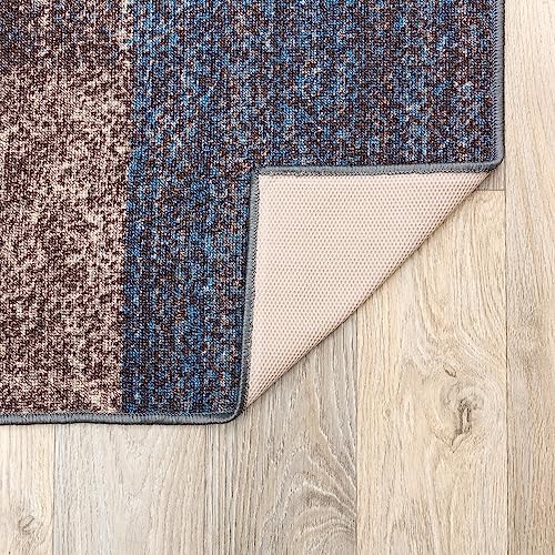 Tapete Decorativo Geometrico Azul Contemporáneo 160x221 cm miniatura 5