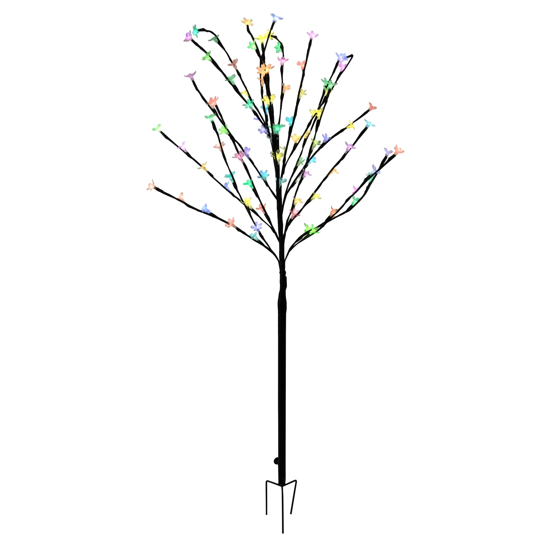 Gardenwize - Solar-Powered Cherry Flower Tree with Stake Lights - 120cm - Eco-Friendly, Low Maintenance - LED Lights Garden Trellis