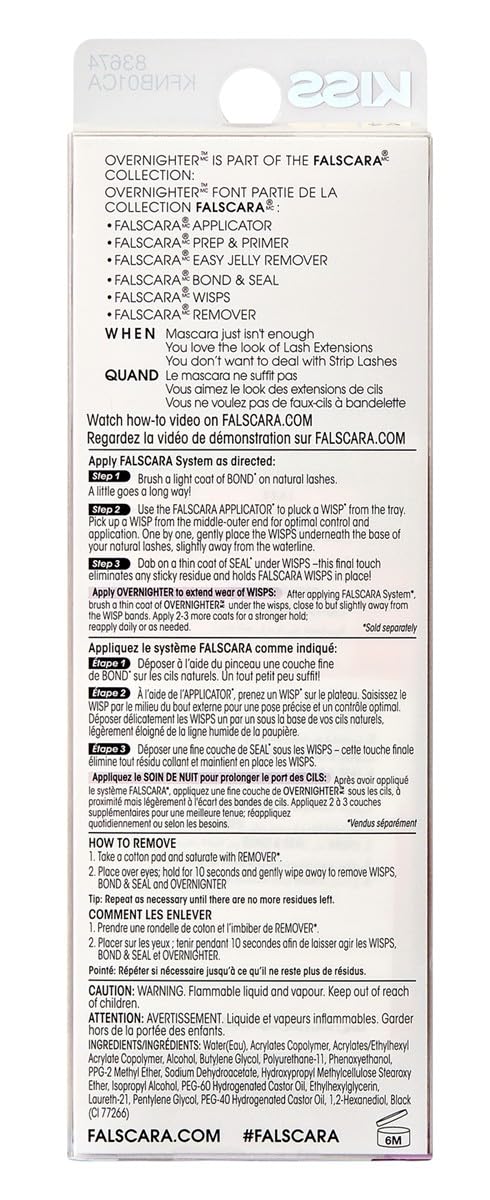Kiss Falscara Eyelash Overnighter 0.18 Ounce (Pack of 3)